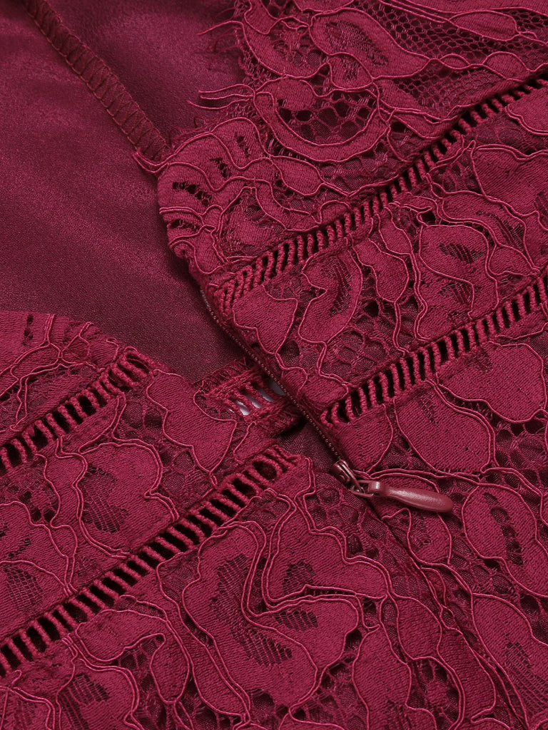 1960s Spaghetti Strap V-Neck Lace Jumpsuit — 1960s vintage charm for her modern wardrobe