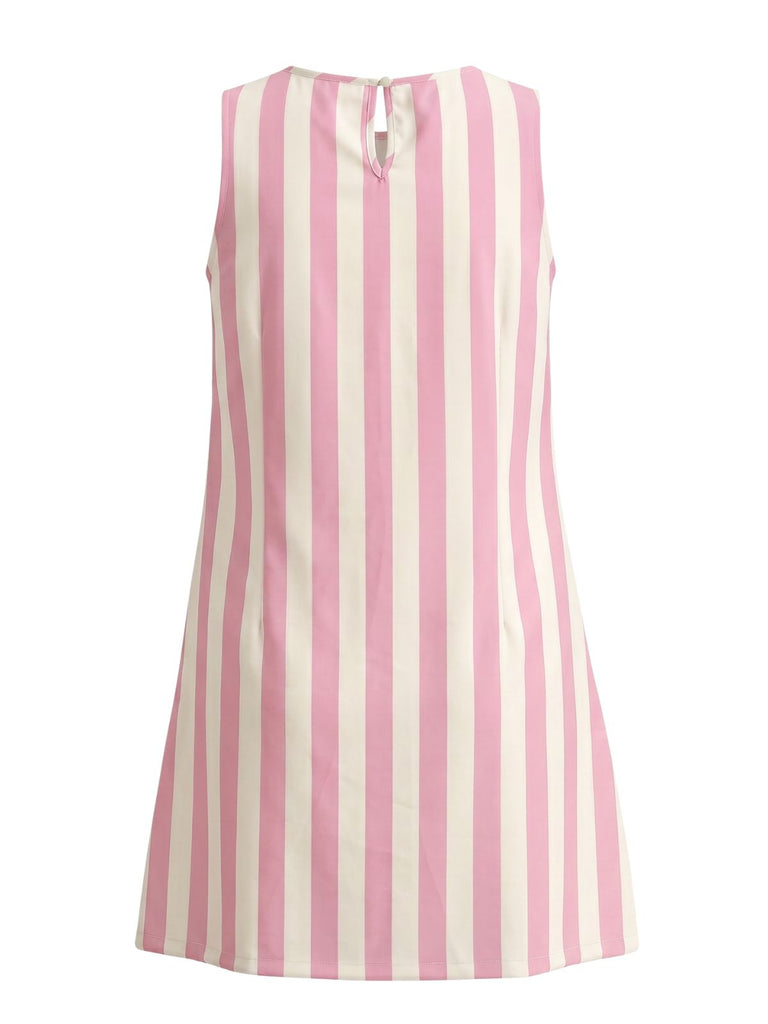 1960s Floral Striped Vintage Classic Dress 4