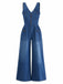1960s V Neck Denim Vintage Jumpsuit 6