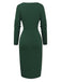 1960s V-Neck Ribbed Knit Button Bodycon Dress - vintage dress, retro fashion