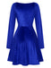 1960s V-Neck Velvet Long Sleeve A-Line Dress, vintage dress, retro fashion - perfect for women who love vintage and retro fashion