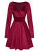 1960s V-Neck Velvet Long Sleeve A-Line Dress — a 1960s silhouette that turns sidewalks into runways