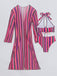 1960s Vertical Stripe Lace-Up Bikini Set & Cover-Up, vintage swimsuit, pin-up swimwear - vintage inspired fashion