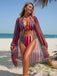 1960s Vertical Stripe Lace-Up Bikini Set & Cover-Up