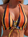 1960s Vertical Stripe Lace-Up Bikini Set & Cover-Up, vintage swimsuit, pin-up swimwear - perfect for women who love vintage and retro fashion