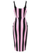 1960s Vertical Stripe Straps Pencil Dress — a 1960s silhouette that turns sidewalks into runways
