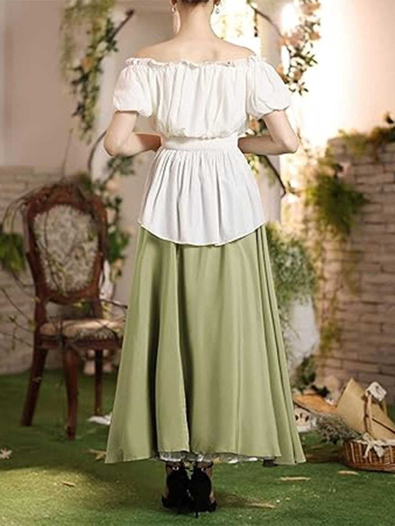 She sways in this 1960s Victorian-Style Ruched Lace Maxi Skirt and it's pure 1960s magic