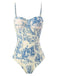 1960s Vintage Ink Floral Swimsuit & Cover-Up — 1960s poolside glamour meets sun-drenched confidence