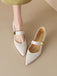 White Pointed Toe Mary Jane Shoes