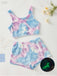 2PCS 1970s Glowing Colorful Print Flannel Pajama Set - vintage fashion, retro style
