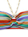 3PCS Multicolor 1970s Halter Rainbow Stripes Shell-Strap Bikini Set - vintage fashion, retro style
