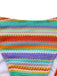 3PCS Multicolor 1970s Halter Rainbow Stripes Shell-Strap Bikini Set - vintage fashion, retro style