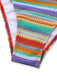 3PCS Multicolor 1970s Halter Rainbow Stripes Shell-Strap Bikini Set - vintage fashion, retro style