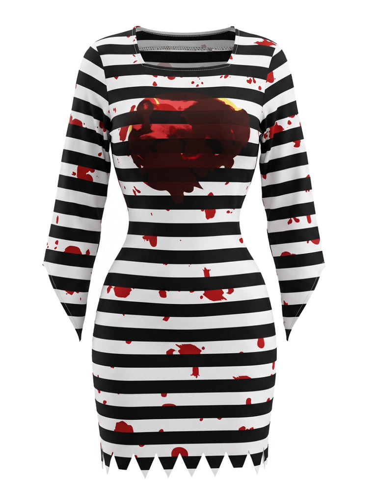 1970s Bloody Prisoner Halloween Tunic Dress - 2