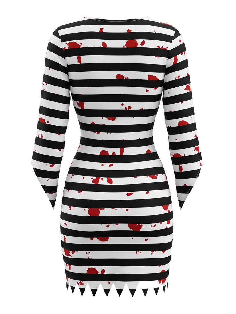 1970s Bloody Prisoner Halloween Tunic Dress - 3