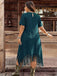 Plus Size Green 1940s V Neck Vintage Dress 7