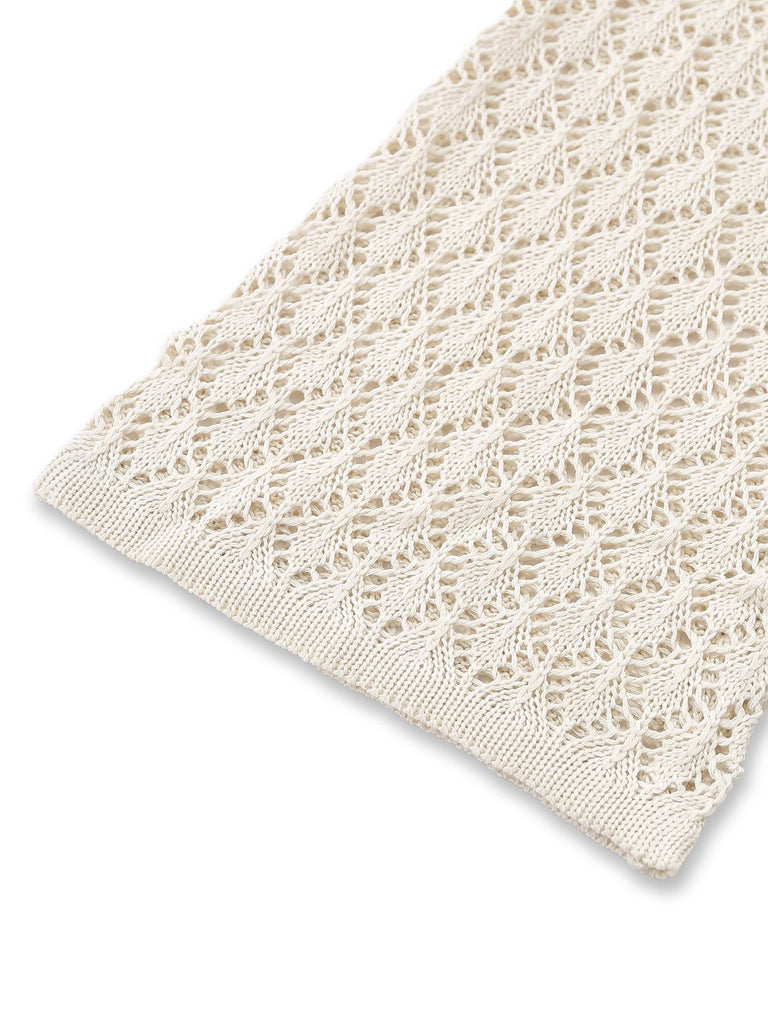 1970s Boho Crochet Hollow-Out Cover-Up - vintage fashion, retro style