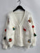 1970s 3D Christmas Print Fluffy Knit Button Cardigan - vintage fashion, retro style