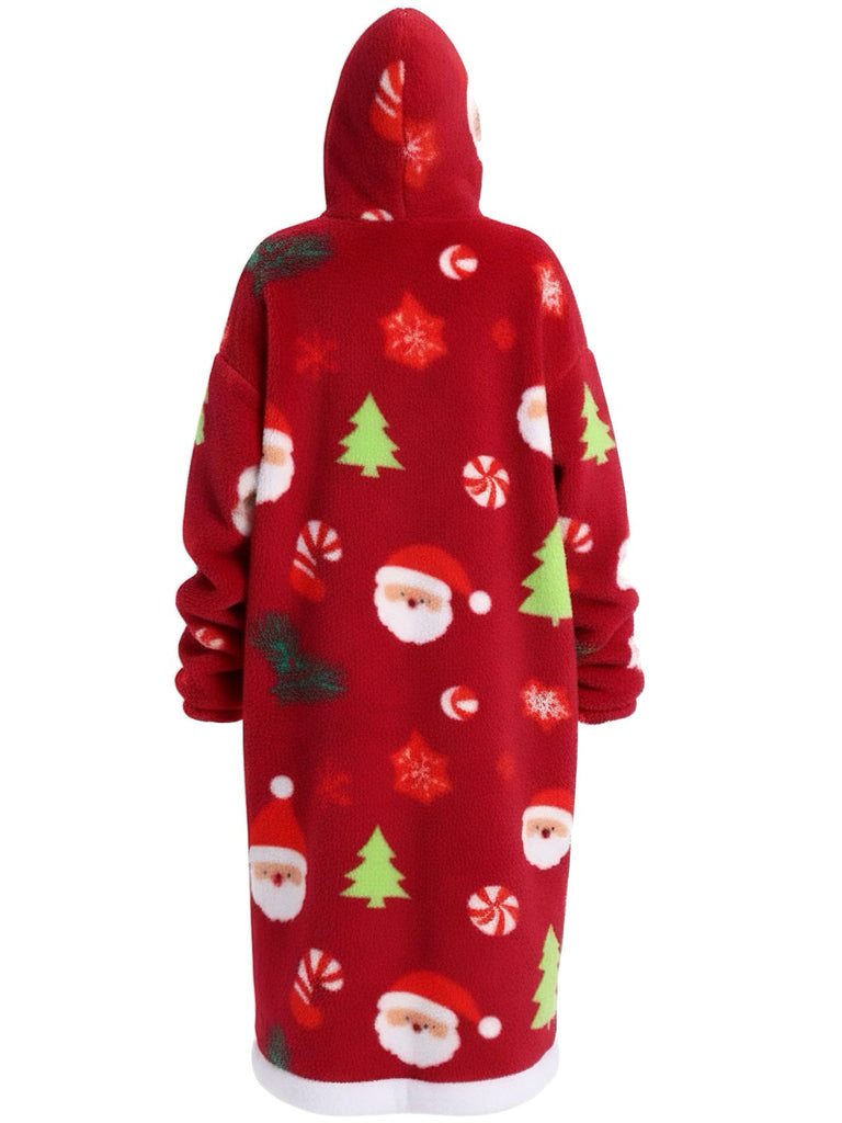 1970s Pumpkin Santas Snowman Blanket Hoodie Lougewear, vintage fashion, retro style - perfect for women who love vintage and retro fashion