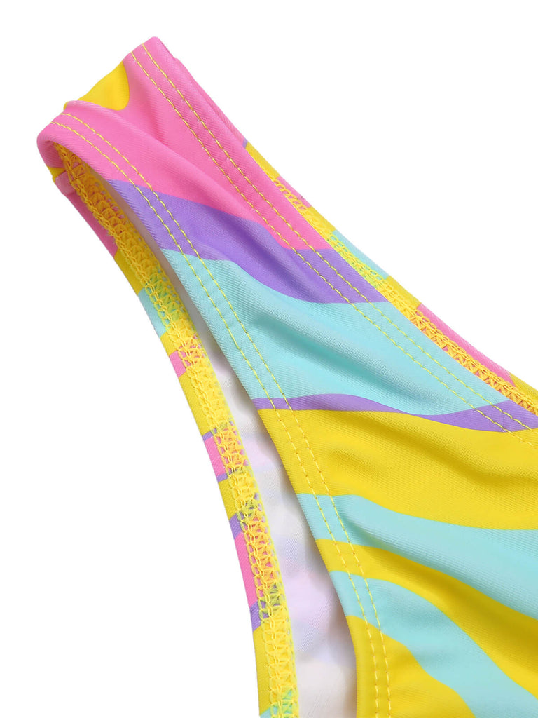 1970s Colorful Halter Bikini Set & Cover-Up, vintage swimsuit, pin-up swimwear - perfect for women who love vintage and retro fashion