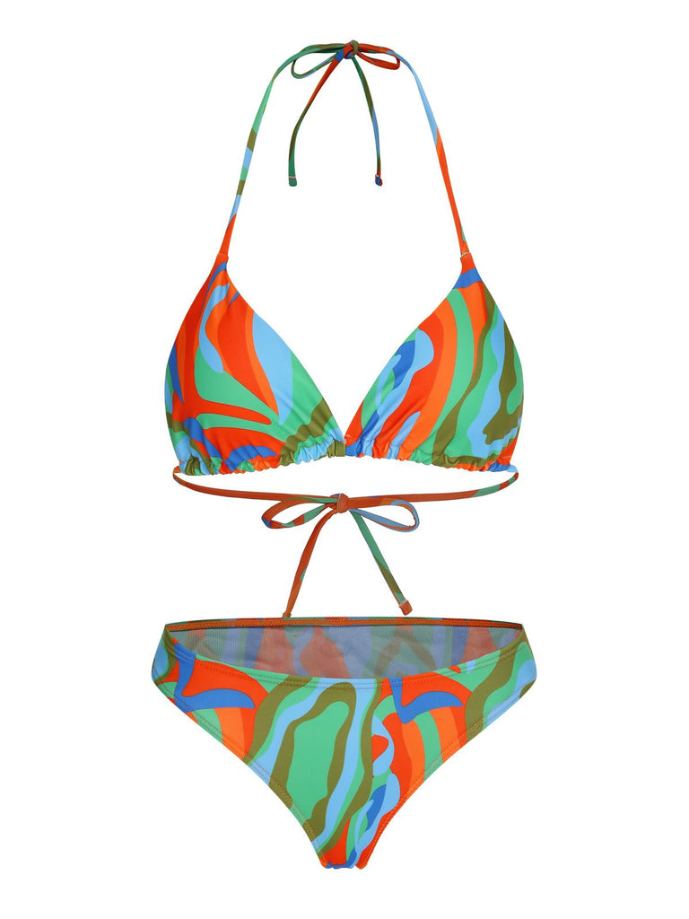 1970s Colorful Swimsuit & Drawstring Skirt Cover Up, vintage skirt, retro style - perfect for women who love vintage and retro fashion