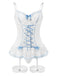 1970s Contrasted Lace Mesh Bow Lace-Up Lingerie Set - vintage fashion, retro style
