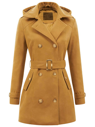 1970s Double-Breasted Faux Wool Hood Coat - vintage fashion, retro style