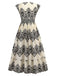 Apricot 1970s V-Neck Spades Prints Cap Sleeves Dress - vintage dress, retro fashion