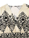 Apricot 1970s V-Neck Spades Prints Cap Sleeves Dress - vintage dress, retro fashion