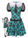 Blue 1970s Plaid Peter Pan Collar Frankie Stein Dress - vintage dress, retro fashion