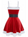 1970s Christmas Velvet Plush Spaghetti Strap Mini Dress - vintage dress, retro fashion