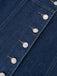 Deep Blue 1970s Denim Lapel Sleeveless Button Dress - vintage dress, retro fashion