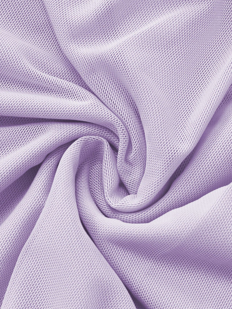 Purple 1970s Mesh One-Shoulder Ruffled Asymmetrical Dress - vintage dress, retro fashion