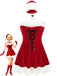 Red 1970s Christmas Plush Lace-Up Strapless Santa Dress - vintage dress, retro fashion, elegant red