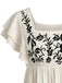 1970s Floral Embroidered Flutter Sleeve Babydoll Top, vintage top, retro blouse - perfect for women who love vintage and retro fashion