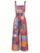 1970s Floral Square Neck Vintage Jumpsuit 2