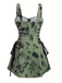 1970s Floral Steampunk Zipper Dress - vintage dress, retro fashion