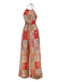 1970s Halter Boho Floral Bead Jumpsuit - vintage jumpsuit, retro fashion