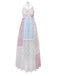 1970s Halter Boho Floral Lace Maxi Dress - vintage dress, retro fashion