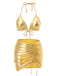 She's wearing 1970s Halter Metallic Bikini & Ruched Cover-Up and the whole beach remembers the 1970s