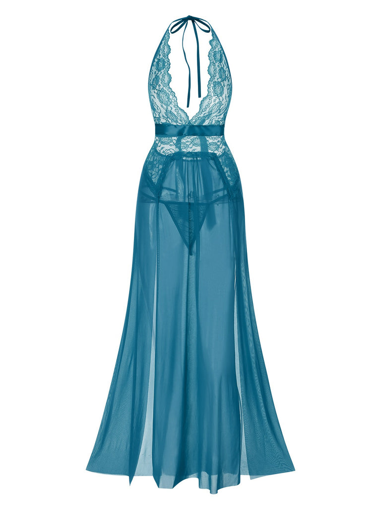1970s Halter Sheer Lace Slit | 1970s | vintage dress, retro fashion