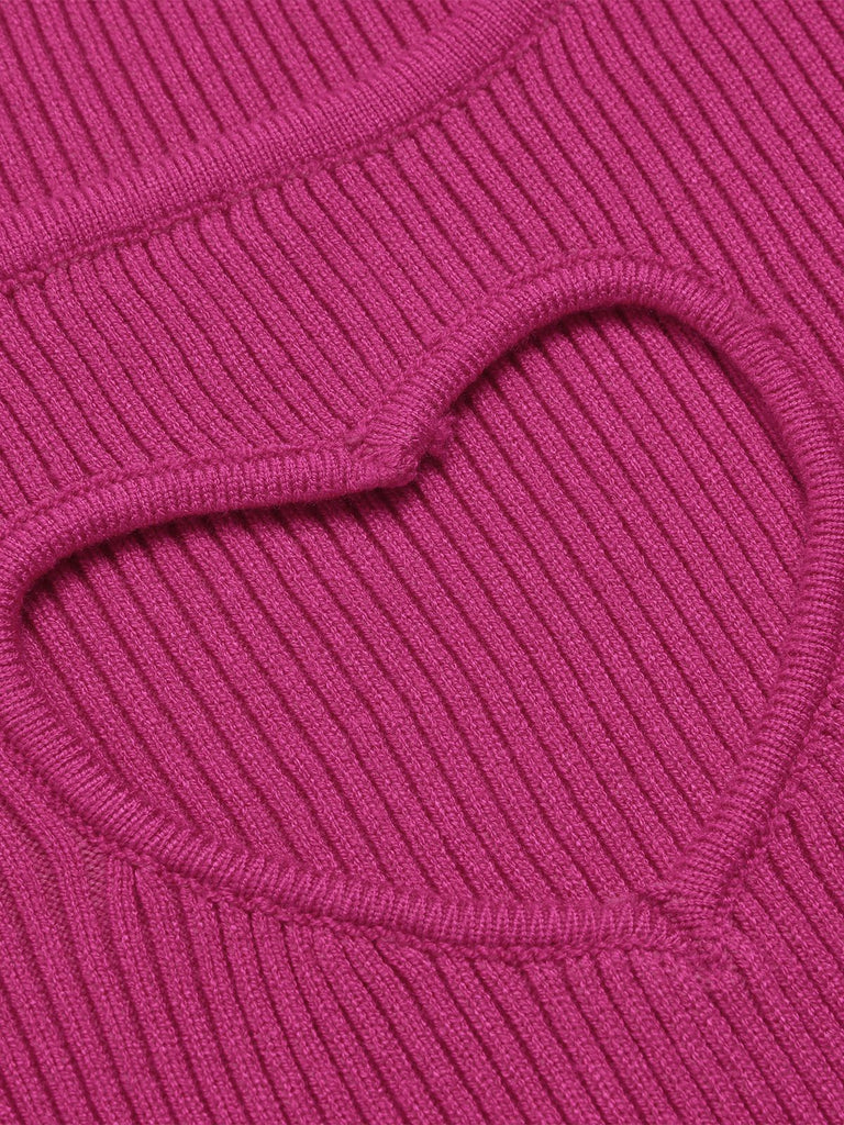 This 1970s Heart Cutout Knitted Solid Sweater whispers 1970s secrets to those who notice