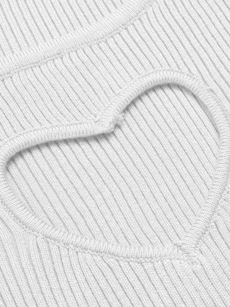 1970s Heart Cutout Knitted Solid Sweater — 1970s style that transcends decades