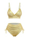 1970s High-Waist Metallic Shimmer Bikini Set - vintage fashion, retro style