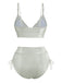 1970s High-Waist Metallic Shimmer Bikini Set - vintage fashion, retro style