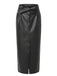 Belted PU Leather Vintage Maxi Skirt 3