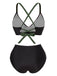 1970s Irregular Contrast Color Swimsuit — 1970s poolside glamour meets sun-drenched confidence