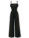 1970s Sequined Fur Trim Patchwork Spaghetti Strap Jumpsuit - vintage jumpsuit, retro fashion