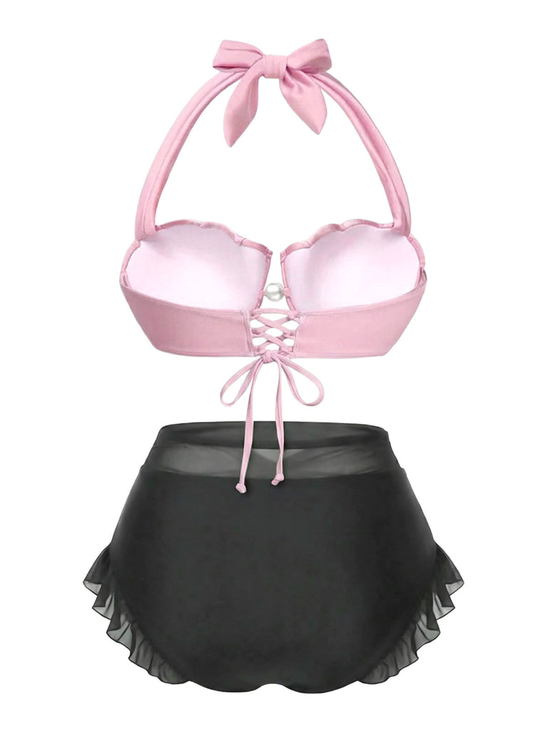 1970s Mermaid Shell Halter Bikini Set - vintage fashion, retro style