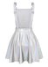 1970s Metallic Holographic Suspender Dress - vintage dress, retro fashion